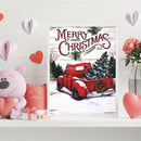 Christmas Car Drawing Frameless DIY Oil Paint by Numbers Canvas Home Decor