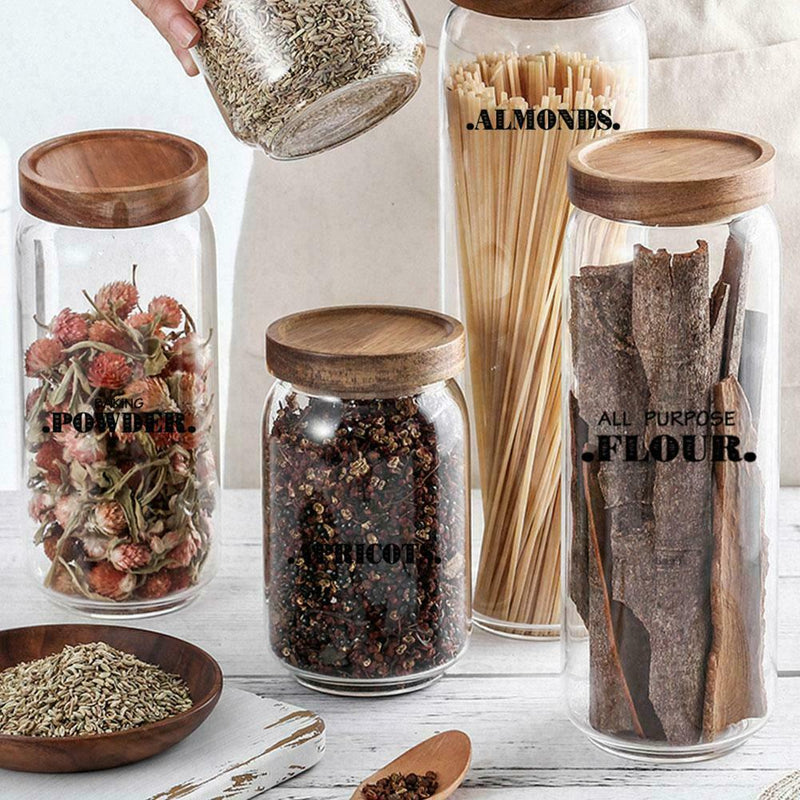 132Pcs Kitchen Pantry Labels Transparent Waterproof Labels DIY Jar Stickers