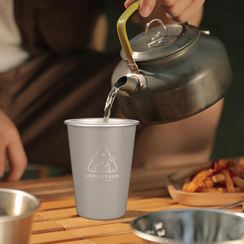 Stainless Steel Camping Cup Outdoor Travel Coffee Beer Drinks Mugs (Black)