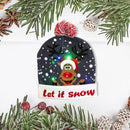 Glowing Knitted Christmas Hat Lights Knitted Santa Claus Decoration for Kids