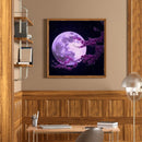 Purple Moon Oil Paint By Numbers Kit DIY Acrylic Painting on Canvas Frameless