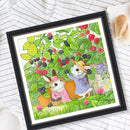 Partial Embroidery DIY 11CT Cute Rabbits Cotton Thread Cross Stitch Print Kit