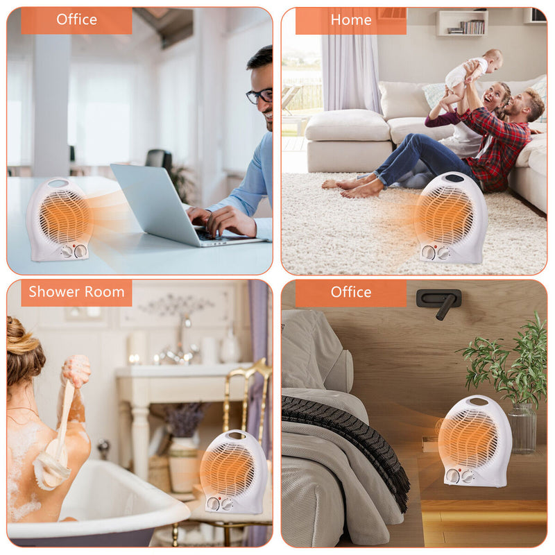 Electric Space Heater Fast Heating Small Heaters Fan - 2000W for Table Desk