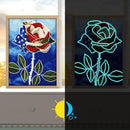 5D Diamond Painting Luminous DIY Flower Full Round Drill Mosaic Picture Wall