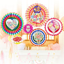 7pcs/lot DIY Diamond Painting Honeycomb Paper Fan Set Birthday Party Decor