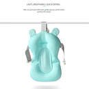 Cartoon Portable Soft Baby Shower Bath Pad Mat Adjustable Bath Rack (Blue) Newly