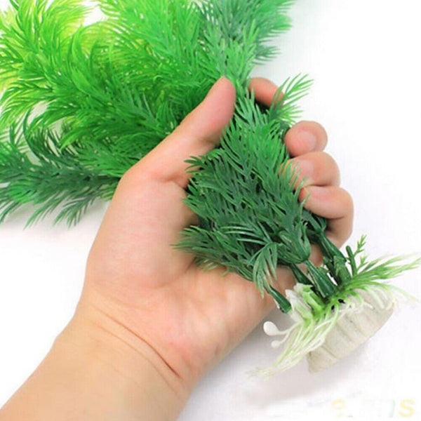 Artificial Grass Aquarium Ornament Water Plant Plastic For Fish Z Large P7B2