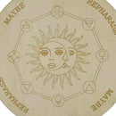Wooden Divination Pendulum Board w/ Stars Moon Carved Coaster (Green 15cm)