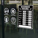Business Hours Sign Hours of Operation Signs for Window / Door (Black) Newly