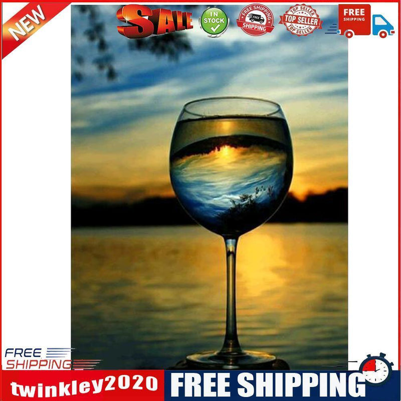 Sunset Wine Cup 5D Diamond Painting Embroidery DIY Cross Stitch Home Decor
