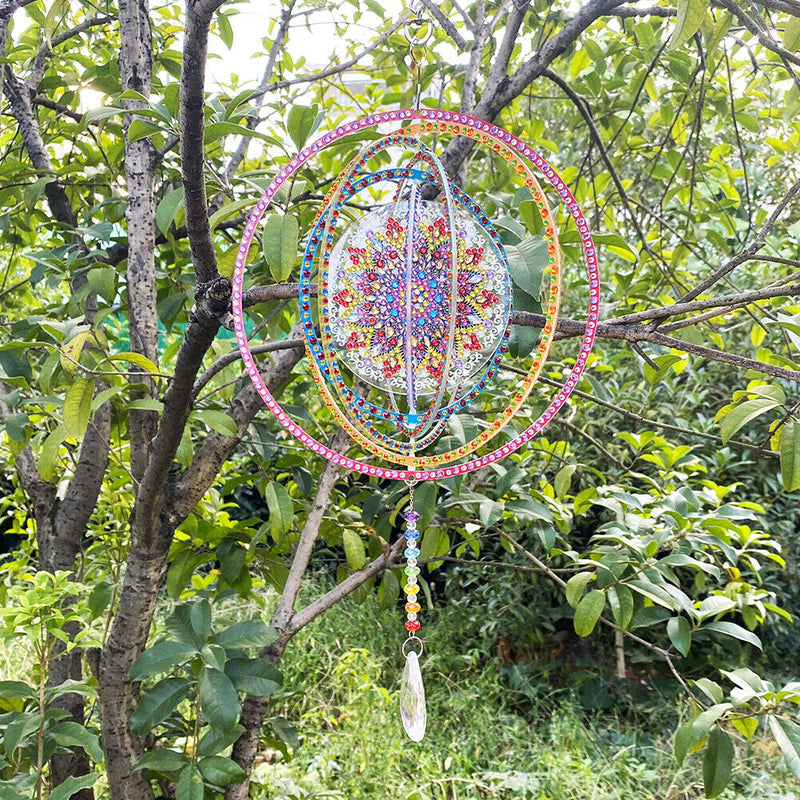 DIY Diamond Painting Double-sided Hanging Rotatable Wind Chime (GSP201) Newly