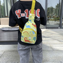 Children Cute Cartoon Print Nylon Chest Bags Mini Crossbody Bags (Yellow)