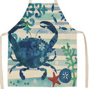 Crab Print Apron Household Cooking Kitchen Chef Dinner Apron Bib Anti Oil Splash