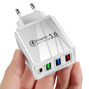 3 USB Fast Charger 3.1A PD Type-C Wall Power Adapter for Phone (White EU) Newly