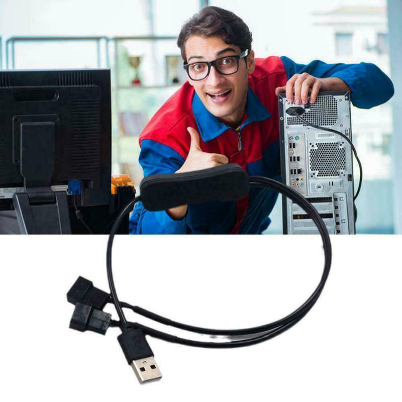 5V 4 Pin to 2 Way USB Adapter Converters Cables PC Fan Computer Cables H9V5