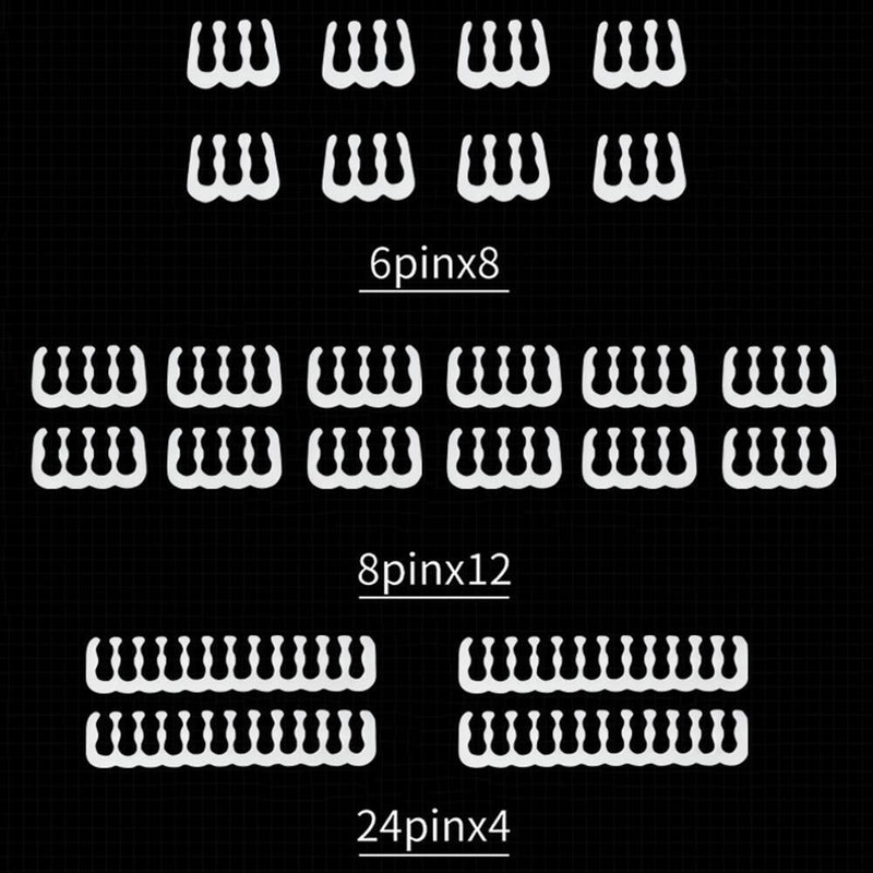 24pcs 6/8/24 Pin Cable Comb for 3.0-3.6mm PC Power Cables Wiring (White)