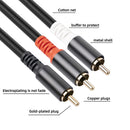 #A RCA Male to Dual RCA Male Audio Cable Converter Adapter for Car Player Mixer