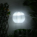 30cm 12 inch Waterproof Lantern Solar Nylon Cloth Hang Festival Lights (A) Newly