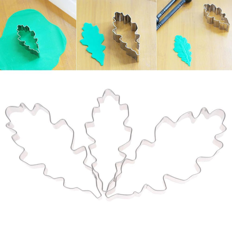3pcs Stainless Steel Petals Shape Fondant Cake Mold Cookie Cutter Tools