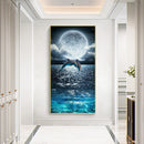 Dolphin Moon Oil Paint By Numbers DIY Handpainted on Canvas Wall Pictures