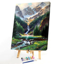 Painting By Numbers Kit DIY Snow Mountains Canvas Oil Wall Art Picture Craf