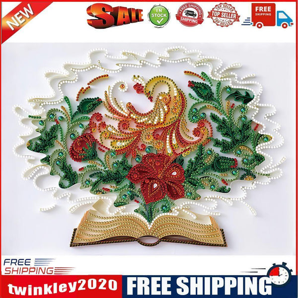 DIY 5D Diamond Phoenix Books Part Special Drill Rhinestone Painting Kit