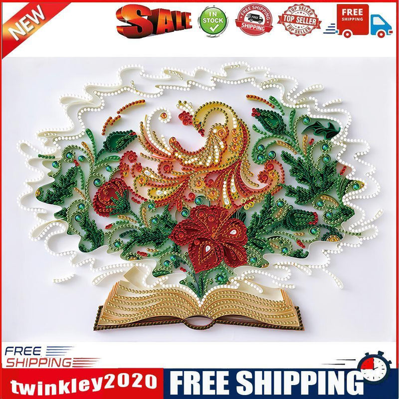 DIY 5D Diamond Phoenix Books Part Special Drill Rhinestone Painting Kit