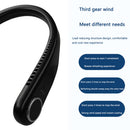 Leafless Silent Air Cooling Hanging Neck Fan for Sports Travel (Black)