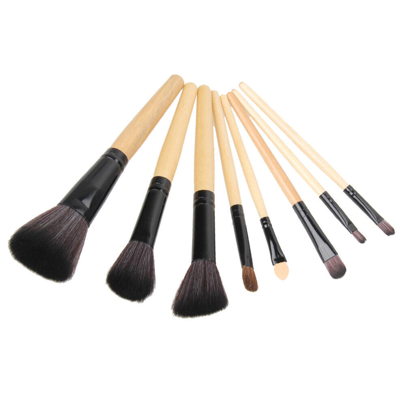 24pcs Portable Makeup Brush Set Nylon Makeup Tools Set Wooden Handle Brushes