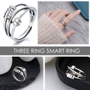 Anxiety Ring with Beads Expandable Stacking Knuckle Rings for Women Girls