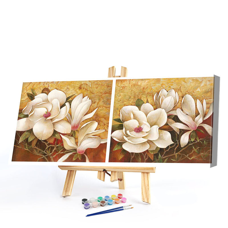 White Flower Oil Paint By Numbers Kits Canvas Picture Wall Art DIY Craft Decor
