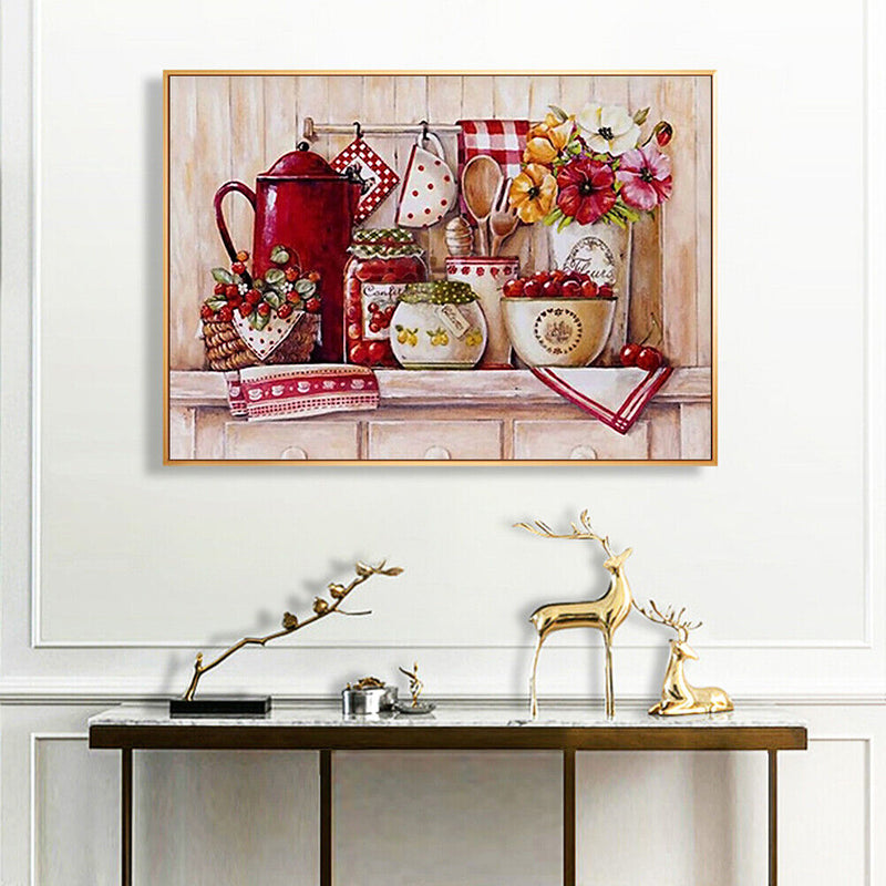 Kitchen Cups Paint By Numbers Kit DIY Frameless Acrylic Picture On Canvas