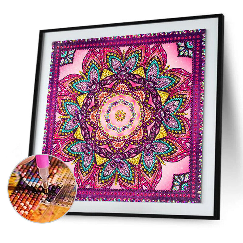 DIY 5D Mosaic Mandala Flower Part Special Shape Diamond Painting Kit (B073)