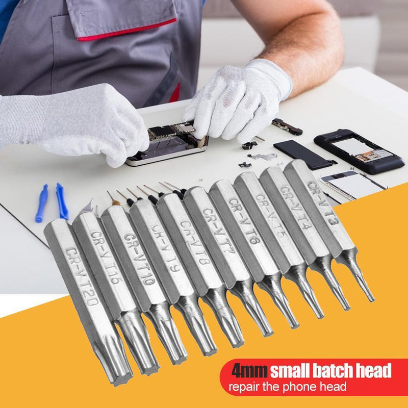 10pcs CR-V Torx Bits Set T3 T4 T5 T6 T7 T8 T9 T10 T15 T20 Mobile Repair Bit