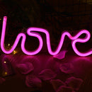 LED Love Neon Sign Light Romantic Wedding Party Valentine Lamp Decor (Pink)
