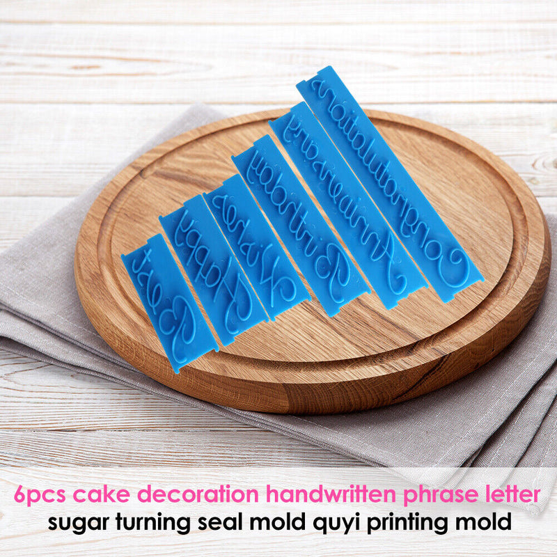 6pcs Plastic Cookie Biscuit Stamp Mold Embosser Cake Fondant DIY Baking Set