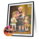 5D Kit Rhinestone Pictures DIY Old Man Child Full Round Drill Diamond Paintin
