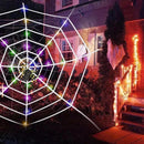 Halloween Props LED Spider Web Outdoor Party Light Up Cobweb Lighting Decor N`