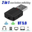 Wireless Bluetooth 5.0 Audio Receiver Transmitter 3.5mm RCA for TV PC Headphone
