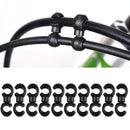 10pcs Bicycle Brake Gear Cable S Style Clips Pants Guide Line Hook (Black)