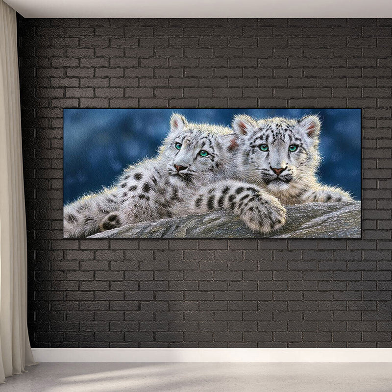 Two White Tigers Oil Paint By Numbers Kits DIY Craft Coloring Drawing Home
