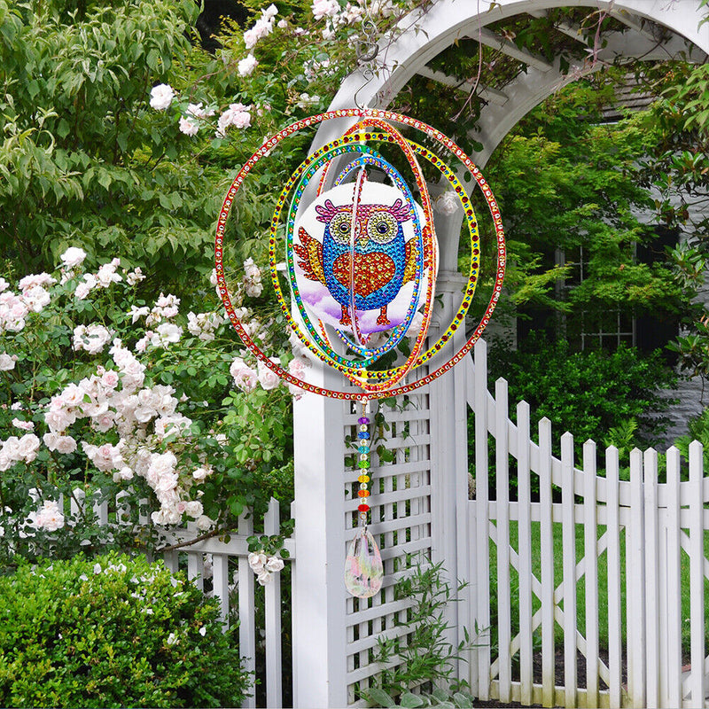 DIY Diamond Painting Double-sided Hanging Rotatable Wind Chime (GSP208) Newly