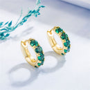 Hoop Earrings Round Hoop Earrings Circular Earrings Emerald Green Hoop Earrings