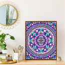 5D DIY Full Drill Cross Stitch Diamond Painting Purple Mandala Mosaic Wall Decor