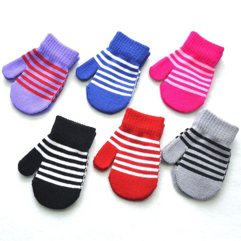 Winter Warm Knitted Mittens Children's Gloves Full Finger Gloves Kids Gloves