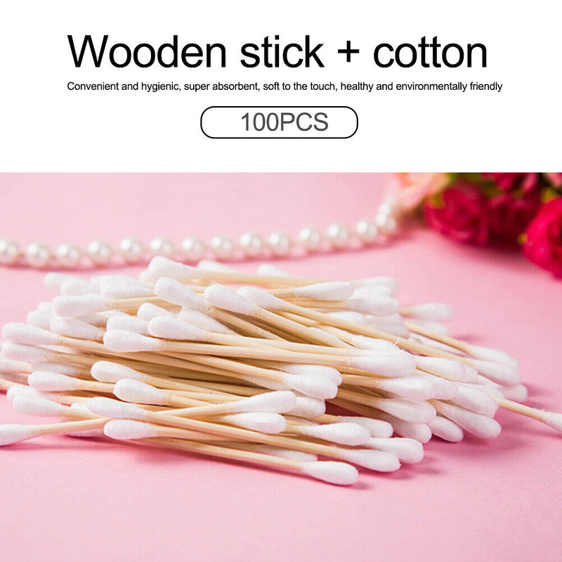 100pcs Double Head Cotton Stick Outdoor Available Cotton Swab First Aid Kit