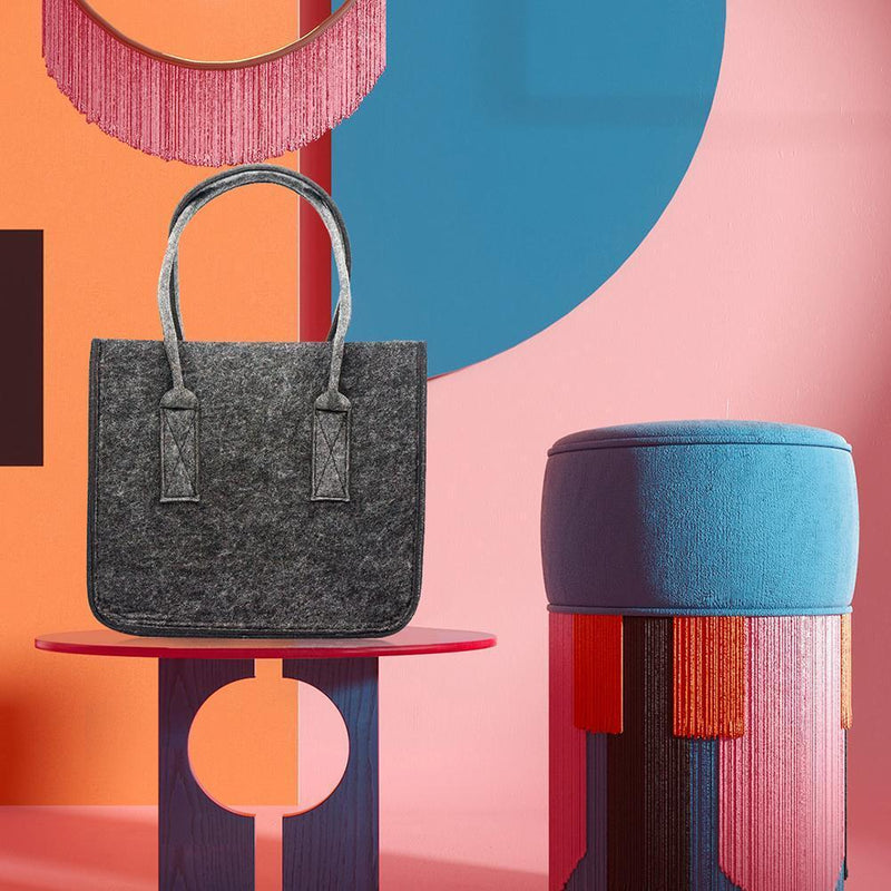 Felt Storage Organizer Portable Book Magazine Basket Laundry Clothes Bag  Newly