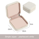 Jewelry Display Storage Box Travel Mini Portable Earrings Ring Case (White)