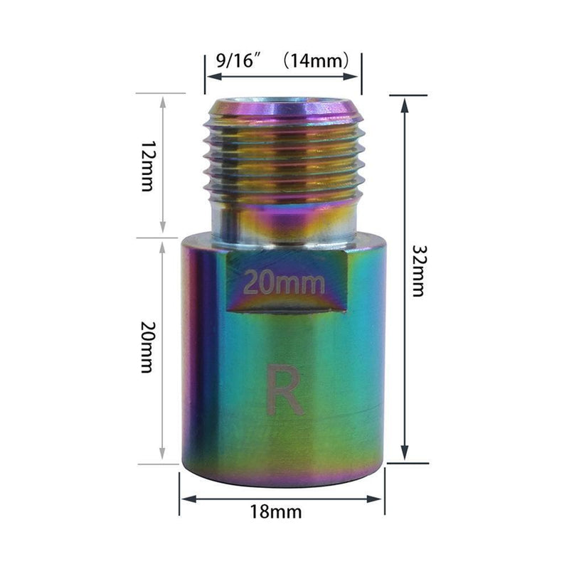 Bike Pedal Extender Extension Bolts Spacers Axle Crank Pedal (Colorful)