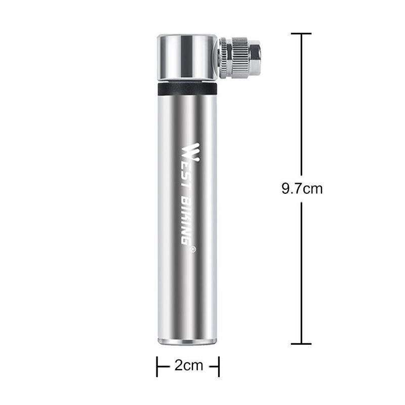 WEST BIKING Mini MTB Air Pump Aluminum Alloy Portable Bicycle Tire Inflator